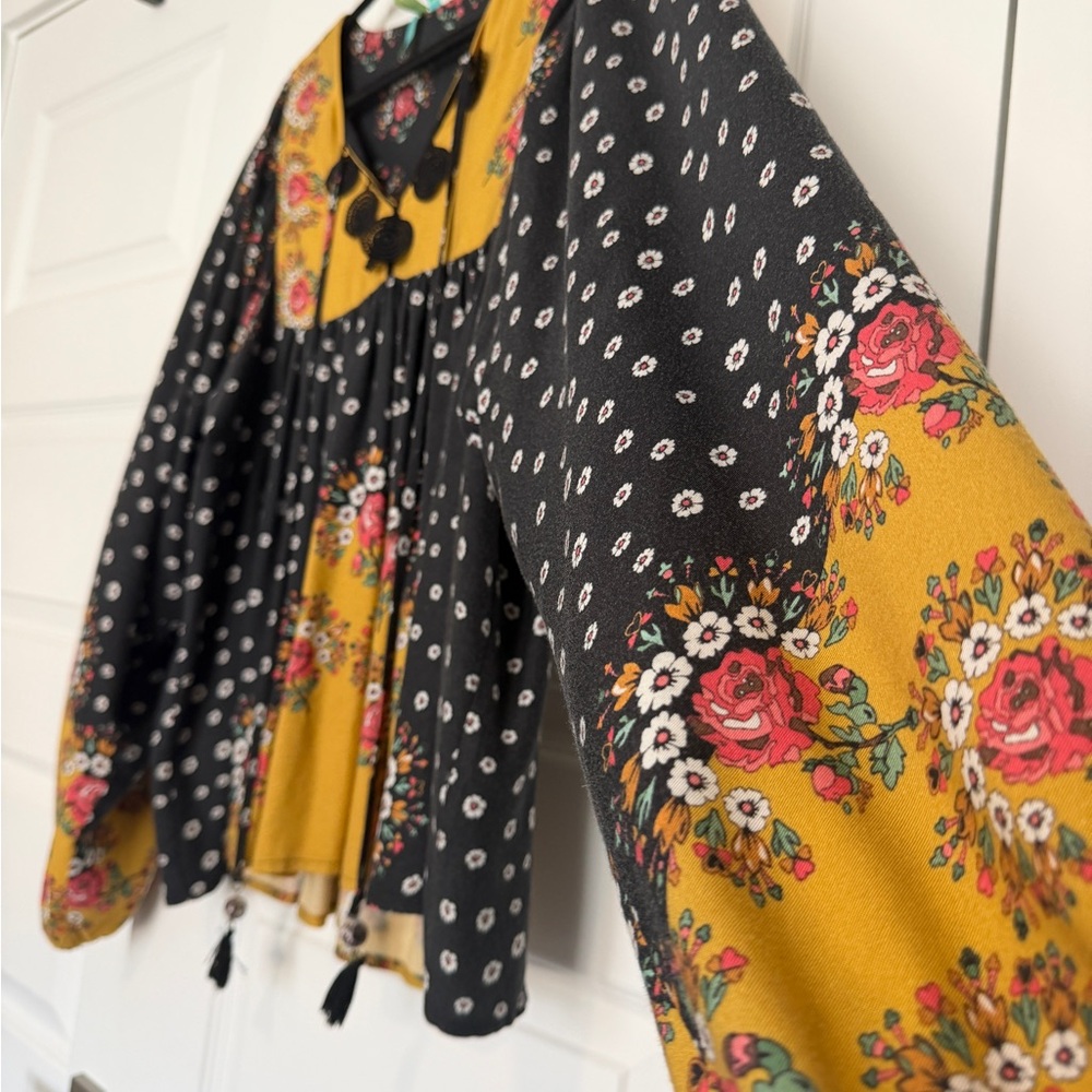 Anthropologie x Farm Rio INTARSIA Small Pullover Boho Blouse - Picture 7 of 12